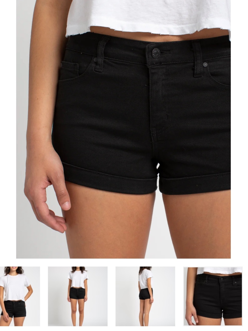 Celebrity Pink Black High Waist Roll-Hem Shorts
